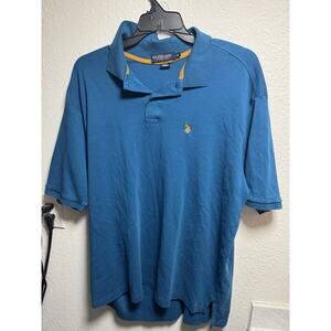 U.S. Polo Assn Polo Shirt Collared Blue Collared Men's Size XXL 100% Cotton